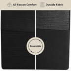 Vinmora™ Soft Velvet Quilt, Full/Queen, Rich Black, Soft & - Premium Comforter Set by Vinmora™