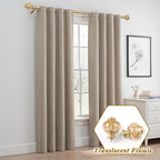 Vinmora™ KAMANINA 7/8" Adjustable Single Curtain Rod with Translucent - Premium Curtain & Window Hardware by Vinmora™
