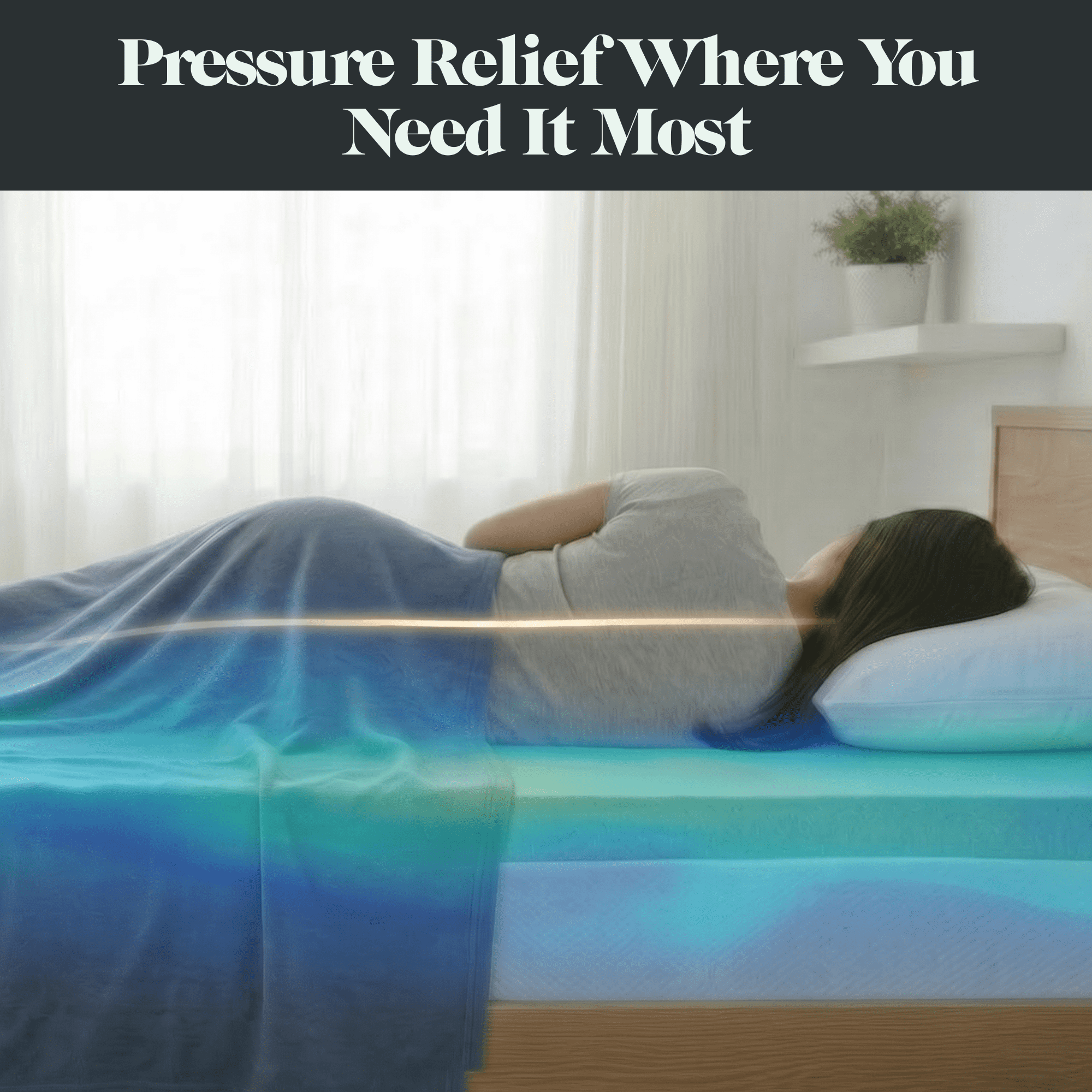 Vinmora™ 2" GlacierRest® with Graphite Memory Foam Mattress Topper - Premium Mattress Protector & Topper by Vinmora™