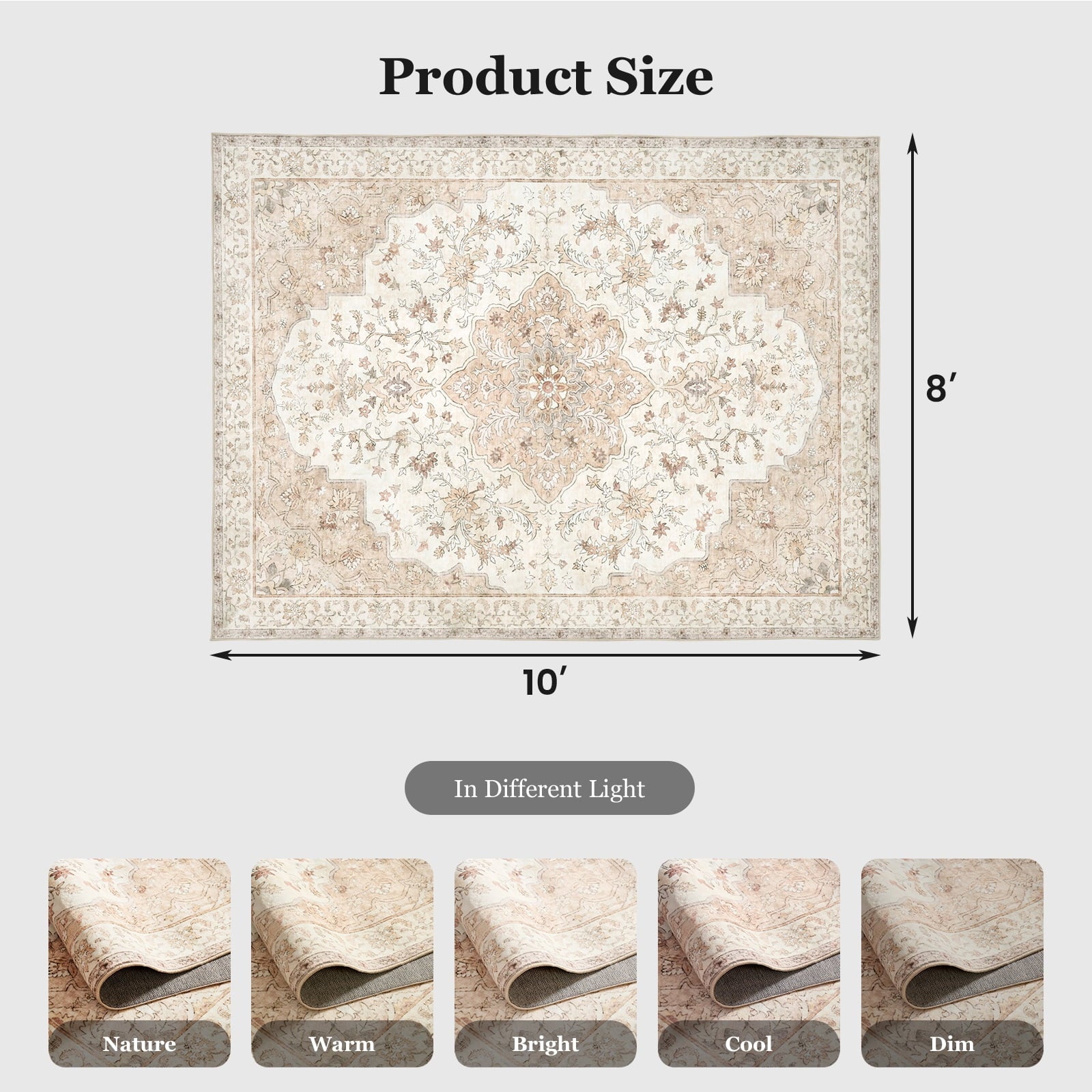 Vinmora™ Chitooma 8'X10' Boho Area Rugs For Living Room - Premium Bedding & Home by Vinmora™