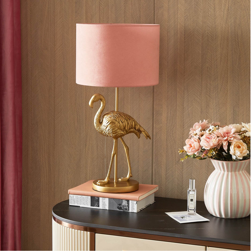 Vinmora™ Home Decor Collection Pink Flamingo Brass Table Lamp - Premium Bedding & Home by Vinmora™