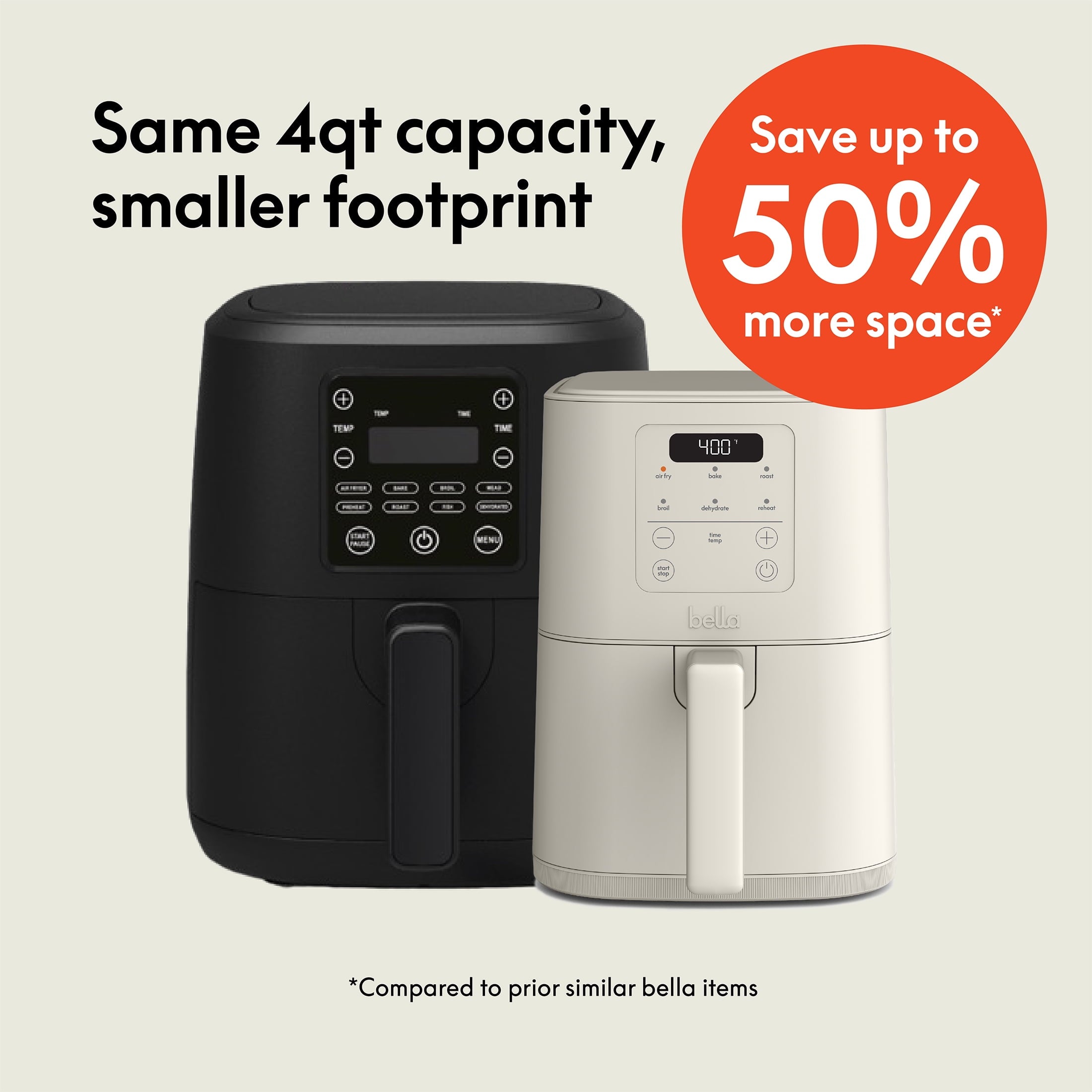 Vinmora™ bella 4 Qt Slim Digital Air Fryer with - Premium Kitchen Appliance by Vinmora™