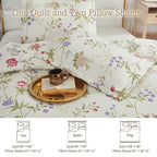 Vinmora™ Green Essen 3 Pcs Quilt Sets, Lightweight Microfiber - Premium Comforter Set by Vinmora™