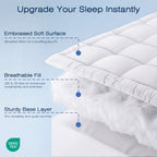 Vinmora™ Wishead Queen Mattress Topper Quilted Cooling Mattress Pad - Premium Comforter Set by Vinmora™