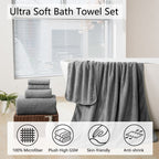 Vinmora™ Jessy Home 4 Pack Dark Gray Stripe Large - Premium Sheet Set by Vinmora™