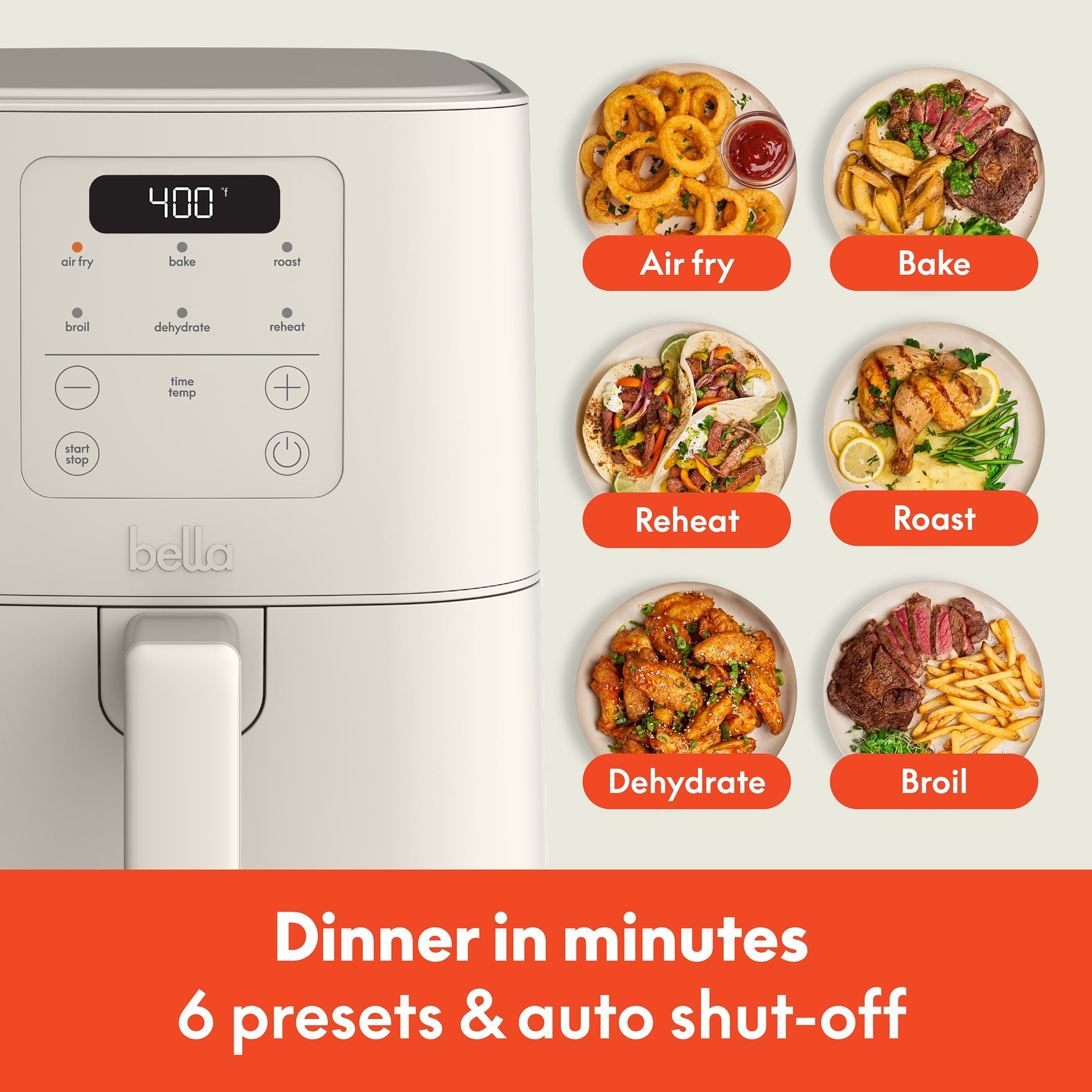 Vinmora™ bella 4 Qt Slim Digital Air Fryer with - Premium Kitchen Appliance by Vinmora™