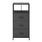 Vinmora™ 3 Drawer Fabric Nightstand with USB, Grey - Premium Bedding & Home by Vinmora™
