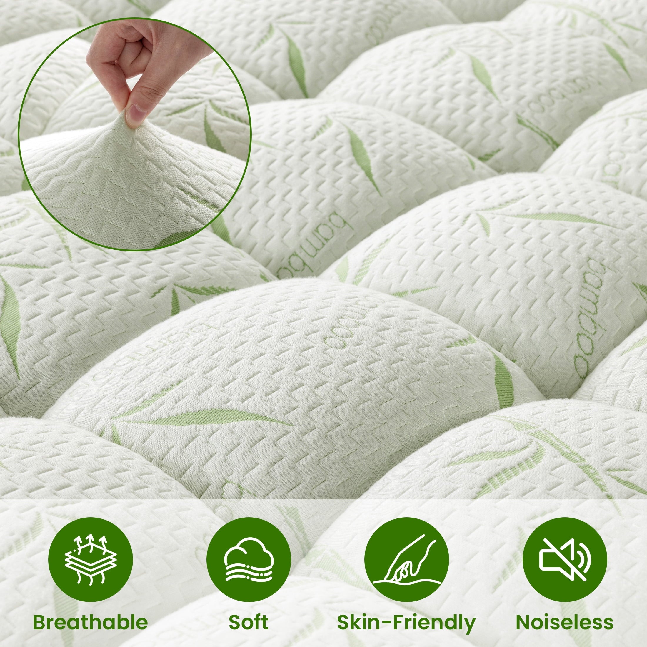 Vinmora™ Cooling Bamboo Mattress Topper - Premium Mattress Protector & Topper by Vinmora™