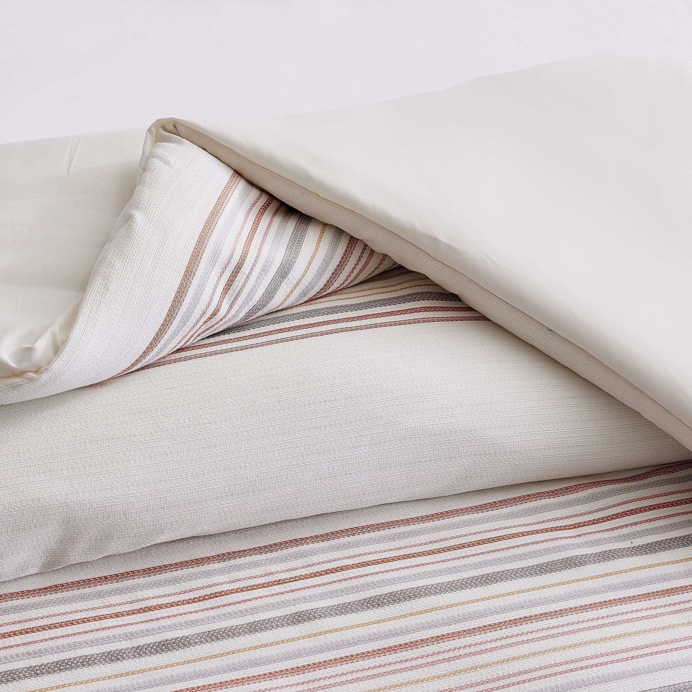 Vinmora™ 3-Piece Red Yarn Dye Stripe Comforter Set, Full/Queen - Premium Comforter Set by Vinmora™