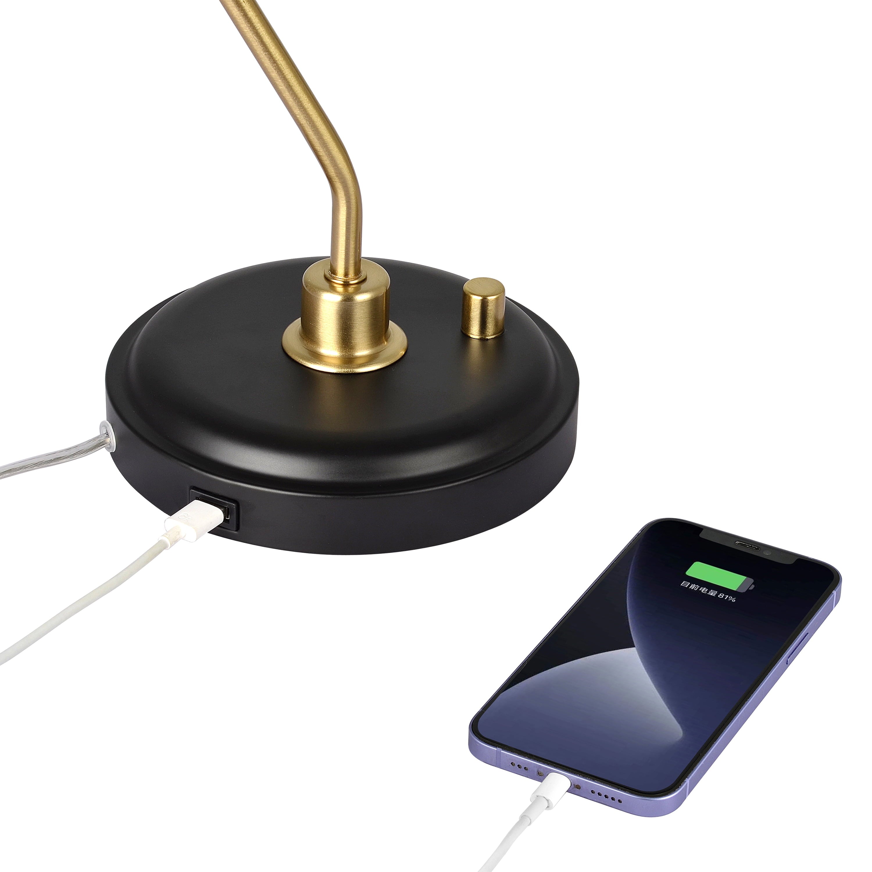 Vinmora™ 18" Black and Gold Desk Lamp, Modern Design - Premium Bedding & Home by Vinmora™
