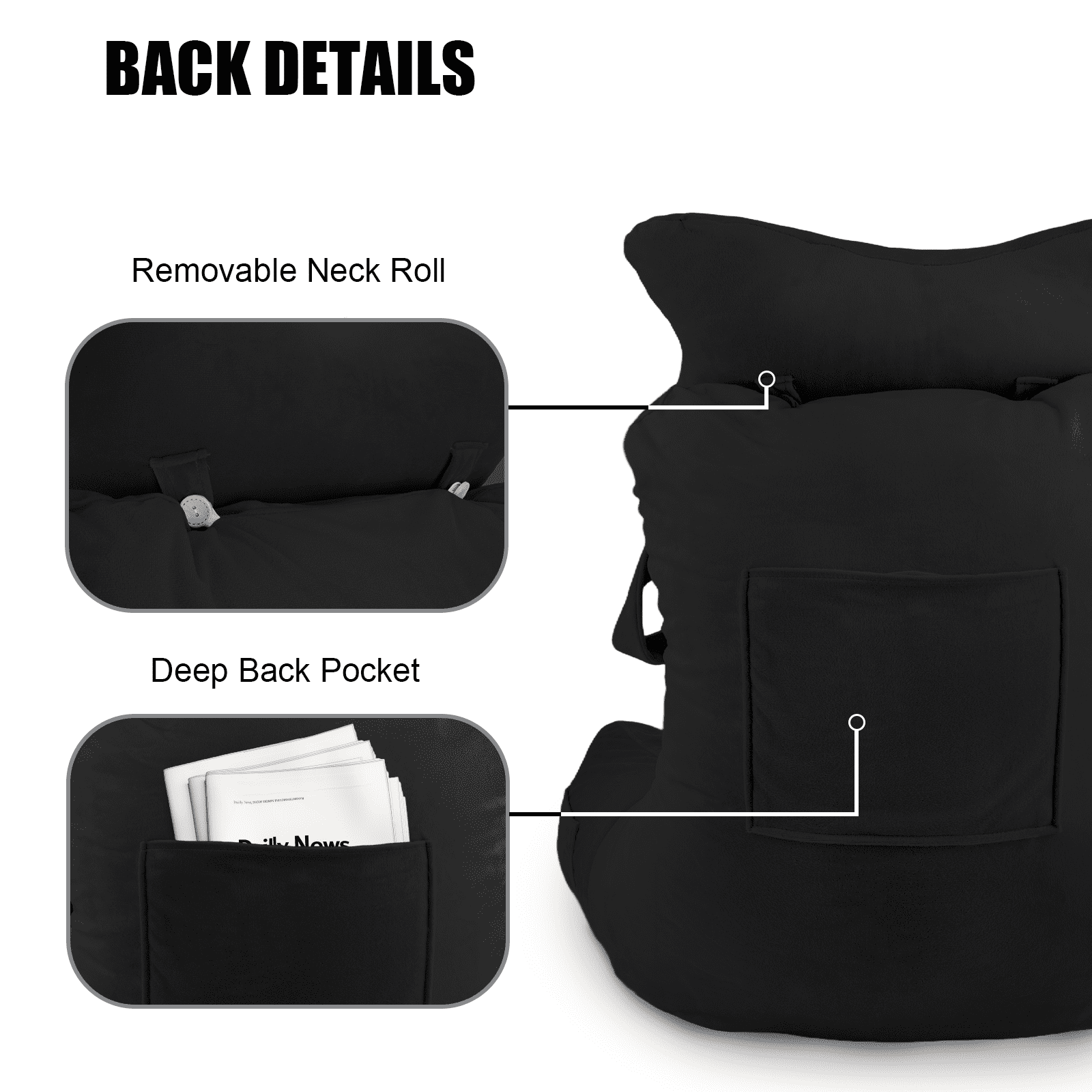 Vinmora™ PHOGARY 31inch Reading Pillow for Bed Backrest with - Premium Pillow by Vinmora™
