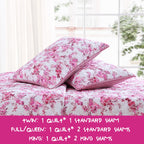 Vinmora™ Betsey Johnson Floral Vineyard Pink Reversible Full/Queen Quilt - Premium Comforter Set by Vinmora™