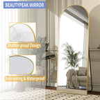 Vinmora™ BEAUTYPEAK 64"x 21" Full Length Mirror Arched Standing - Premium Bedding & Home by Vinmora™