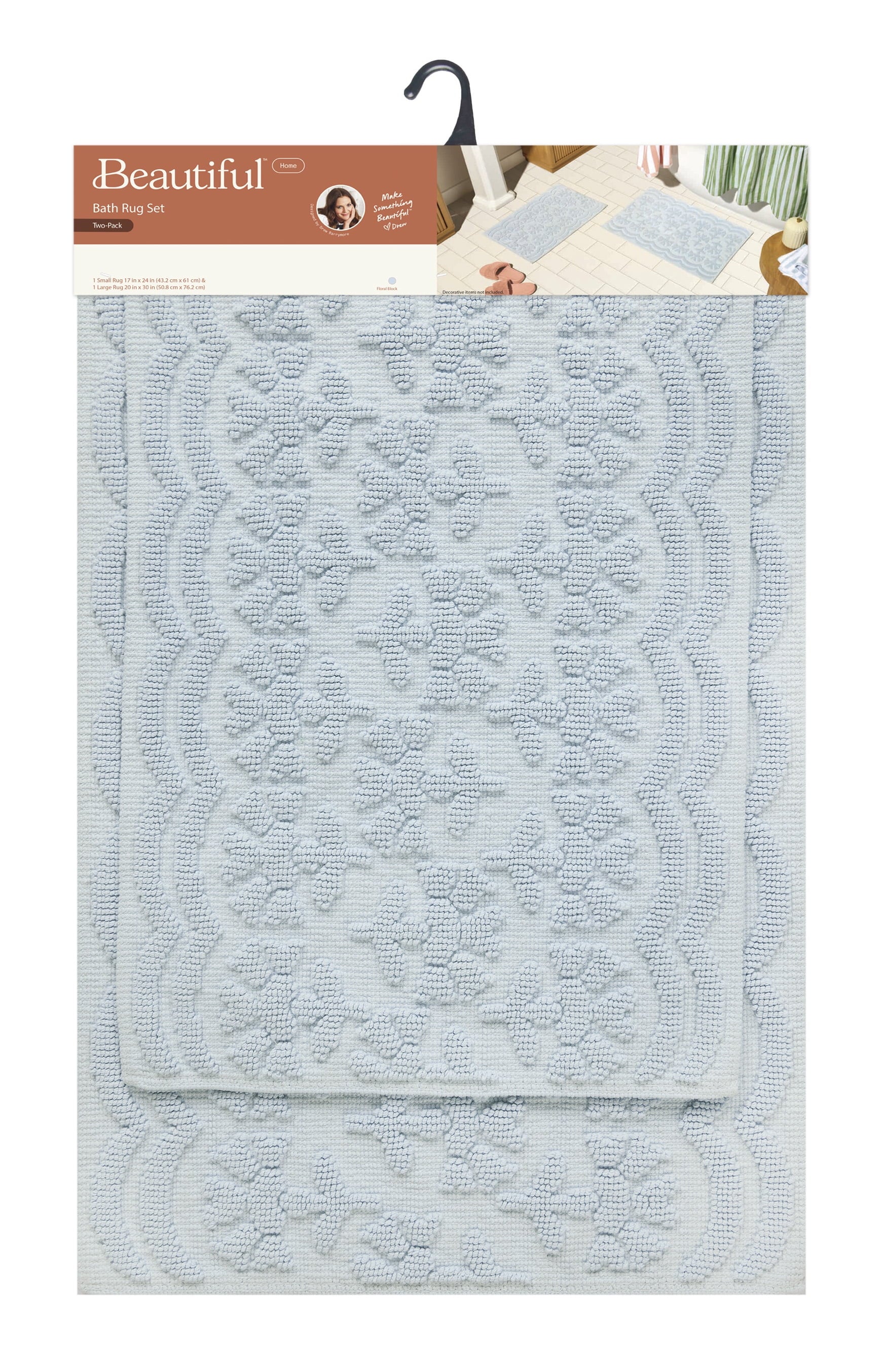 Vinmora™ Floral Block Scallop 2 Piece Bath Rug Set - Premium Bedding & Home by Vinmora™