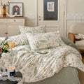 Vinmora™ Floral Duvet Cover Queen Size 100% Cotton Reversible - Premium Comforter Set by Vinmora™