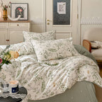 Vinmora™ Floral Duvet Cover Queen Size 100% Cotton Reversible - Premium Comforter Set by Vinmora™