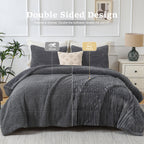 Vinmora™ Jessy Home 3 Piece Fleece Queen Comforter Set - Premium Comforter Set by Vinmora™