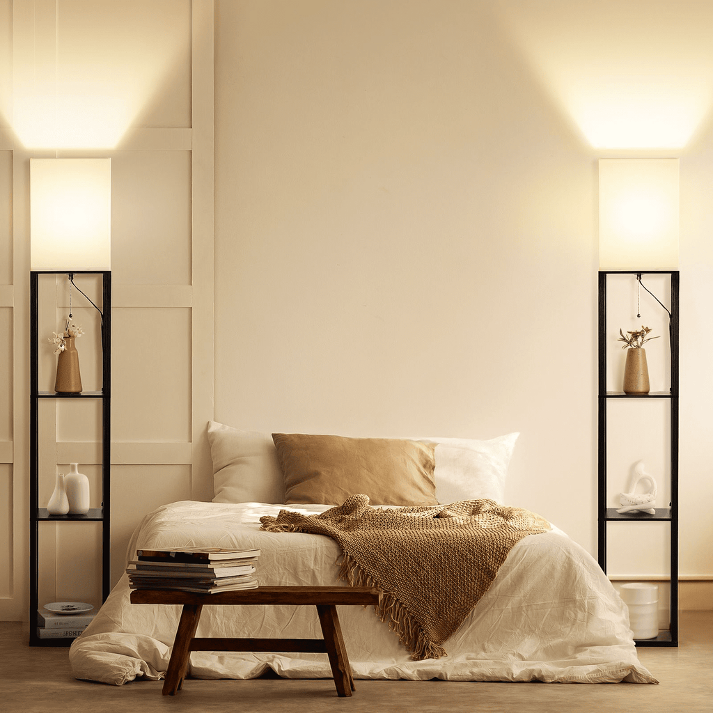 Vinmora™ SUNMORY 63'' Floor Lamps with Shelves, Home Standing - Premium Bedding & Home by Vinmora™