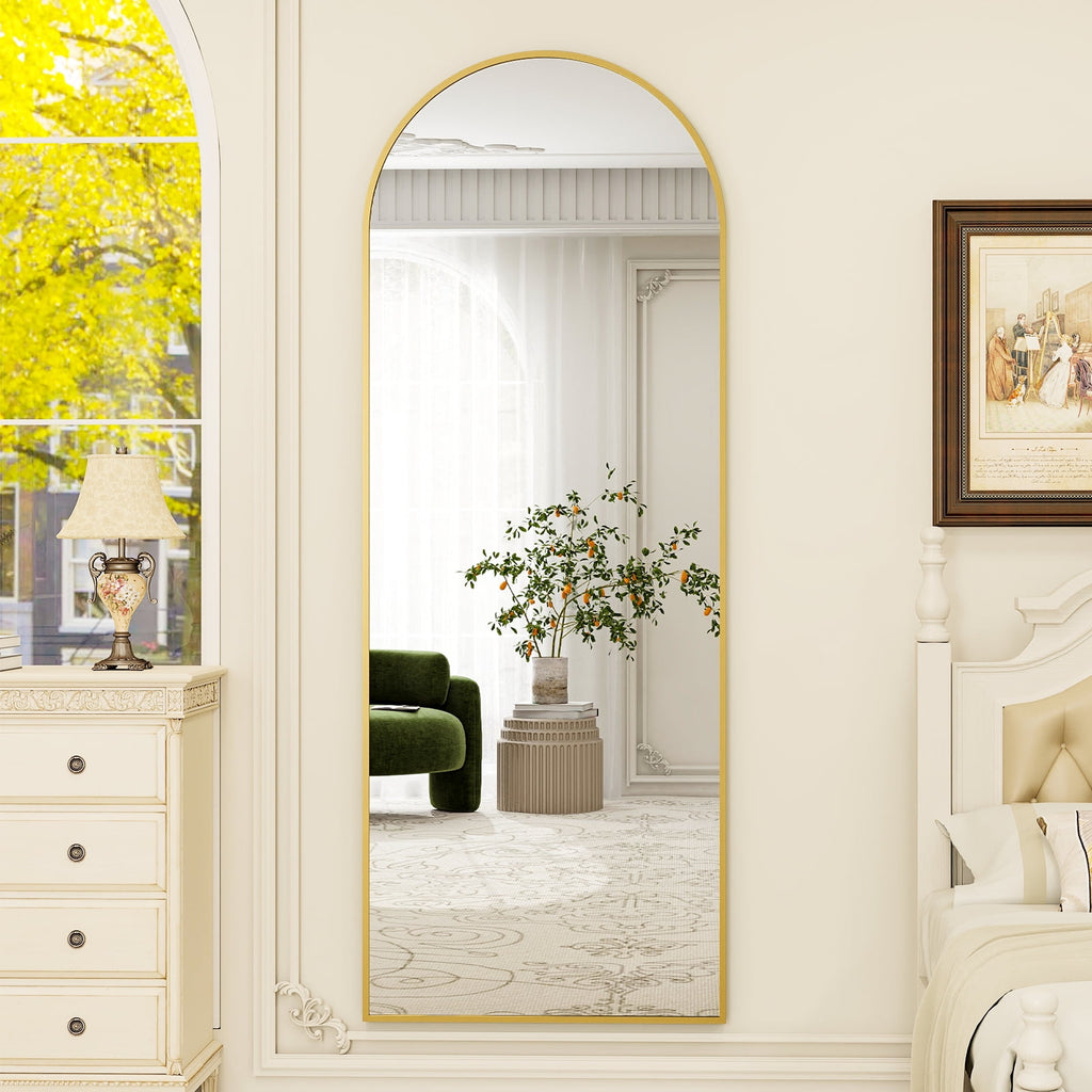 Vinmora™ BEAUTYPEAK 64"x 21" Full Length Mirror Arched Standing - Premium Bedding & Home by Vinmora™