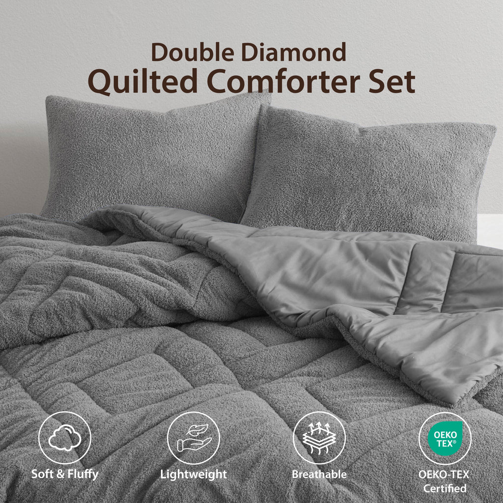 Vinmora™ Regency Heights Twin/Twin XL Quilted Plush Comforter Set - Premium Comforter Set by Vinmora™