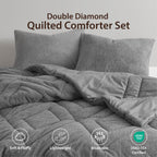 Vinmora™ Regency Heights Twin/Twin XL Quilted Plush Comforter Set - Premium Comforter Set by Vinmora™
