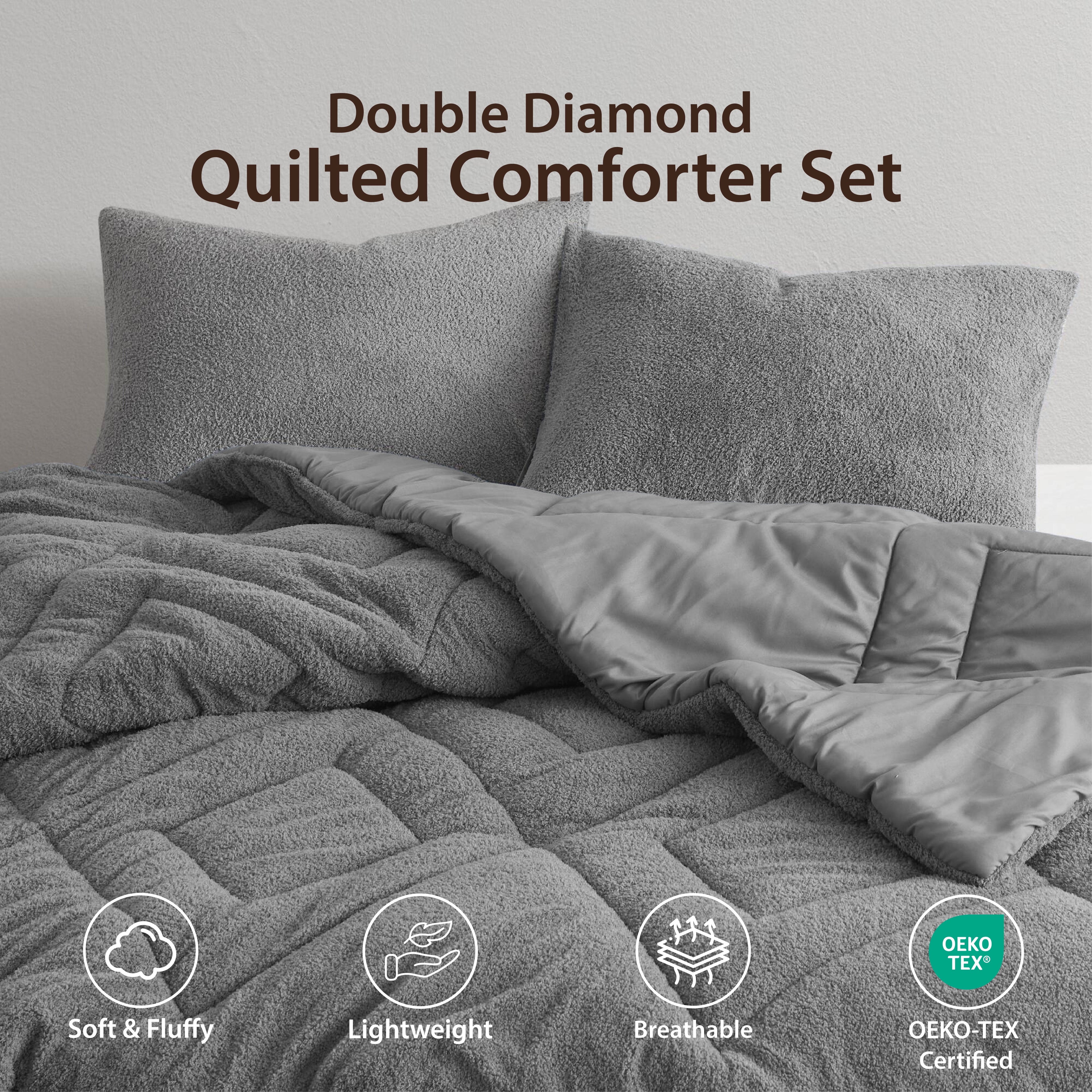 Vinmora™ Regency Heights Twin/Twin XL Quilted Plush Comforter Set - Premium Comforter Set by Vinmora™