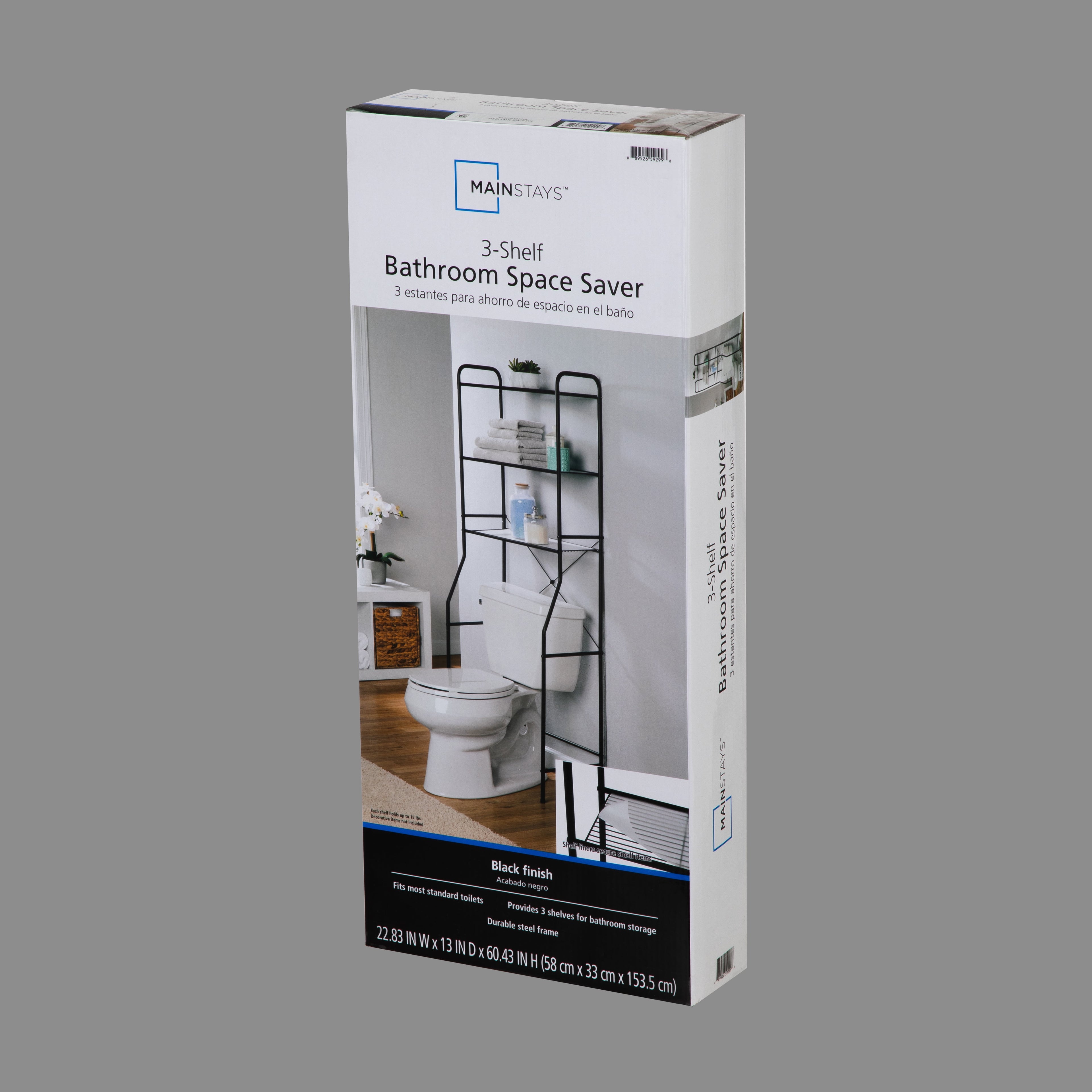 Vinmora™ Over-the-Toilet Steel Storage Unit with 3 Shelves and - Premium Bedding & Home by Vinmora™