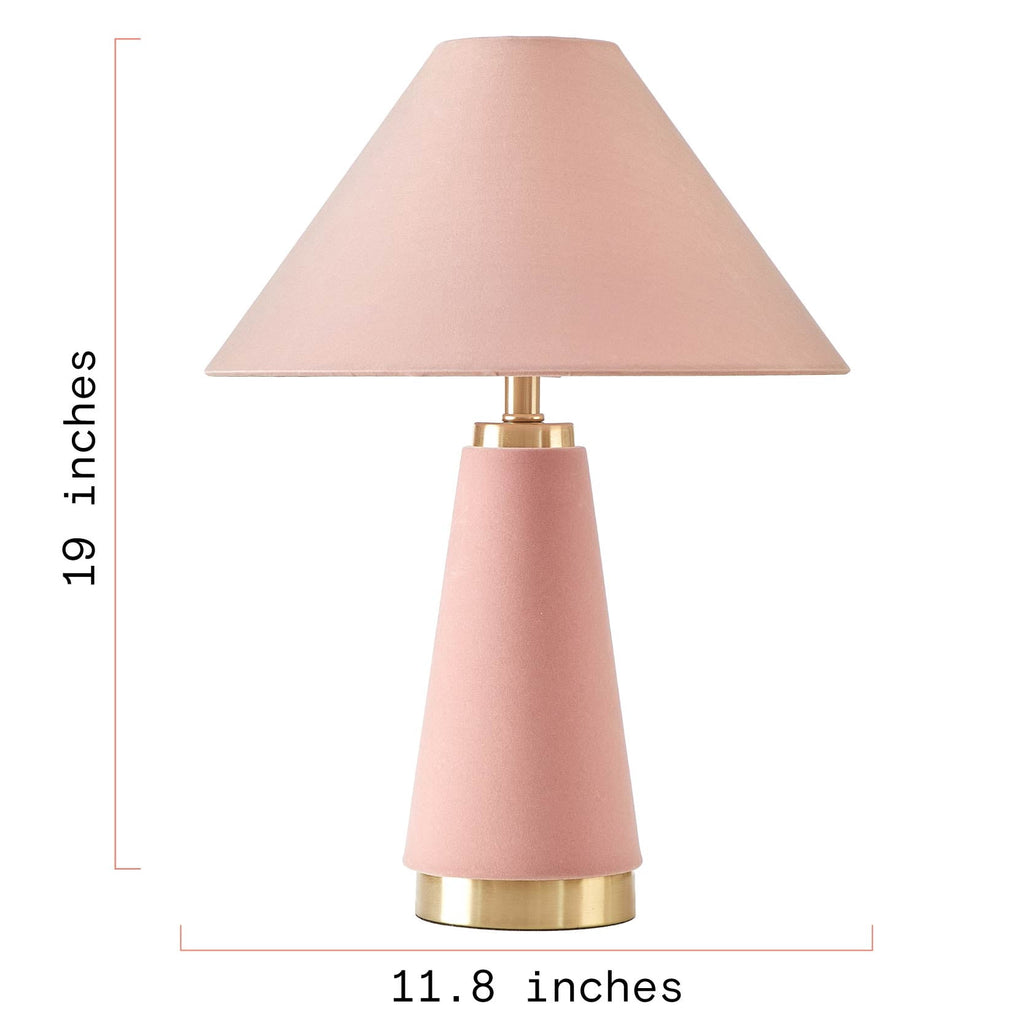 Vinmora™ Rose Pink Velvet Table Lamp by Drew Barrymore - Premium Bedding & Home by Vinmora™