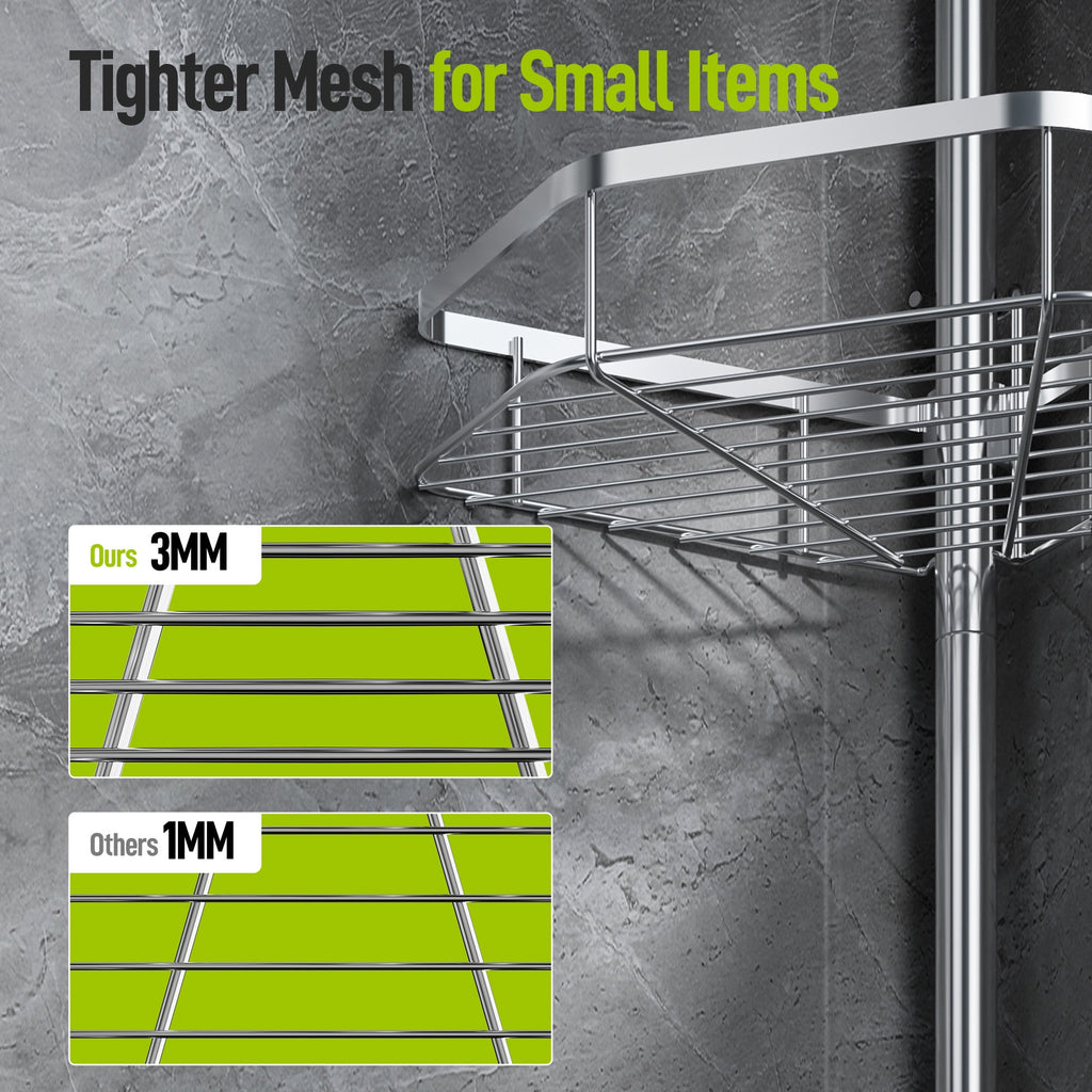 Vinmora™ LazySpin 4-Tier Corner Shower Caddy Tension Pole, Fits - Premium Bedding & Home by Vinmora™