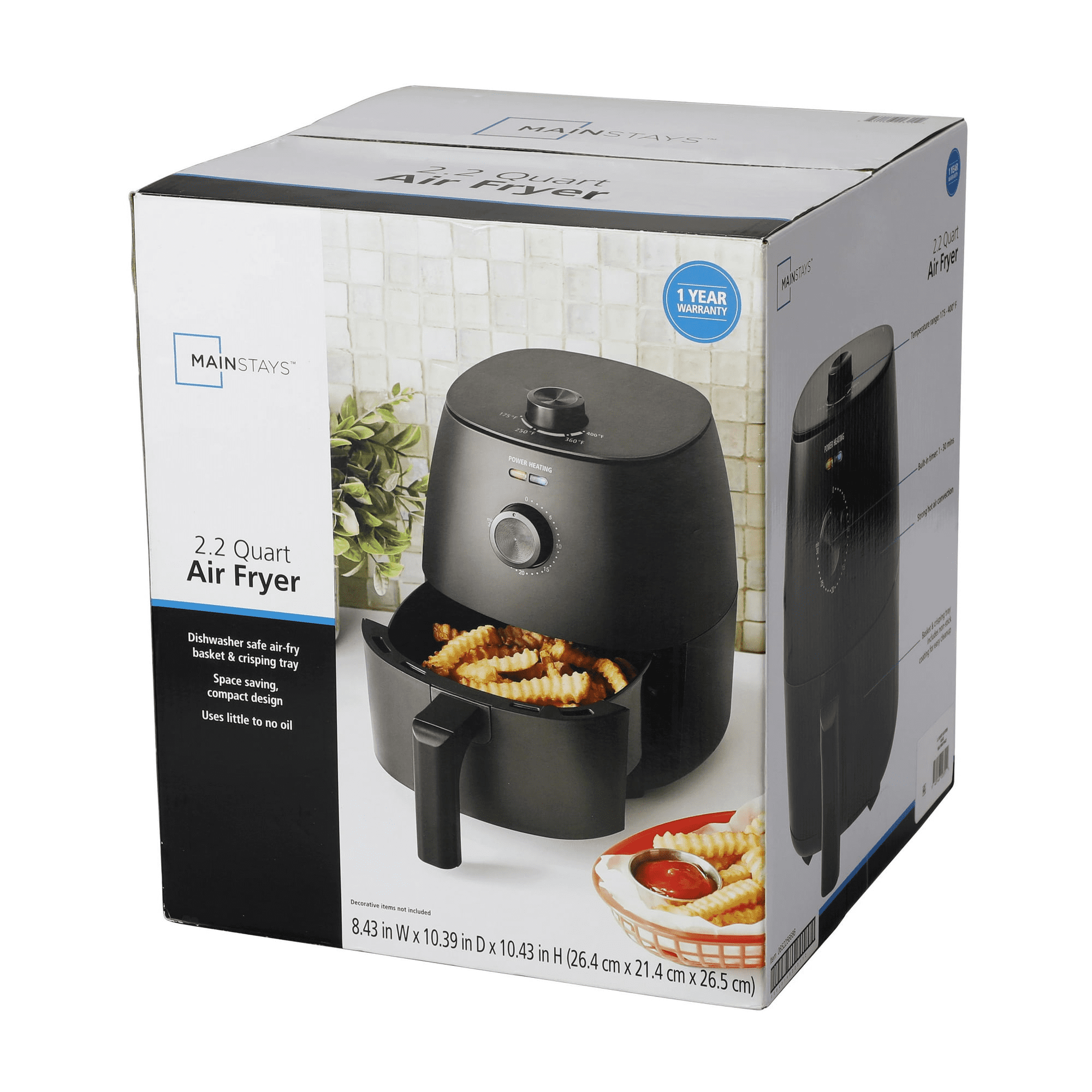 Vinmora™ 2.2 Qt Air Fryer in Arctic Black with - Premium Kitchen Appliance by Vinmora™