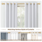 Vinmora™ KAMANINA 7/8" Adjustable Single Curtain Rod with Translucent - Premium Curtain & Window Hardware by Vinmora™