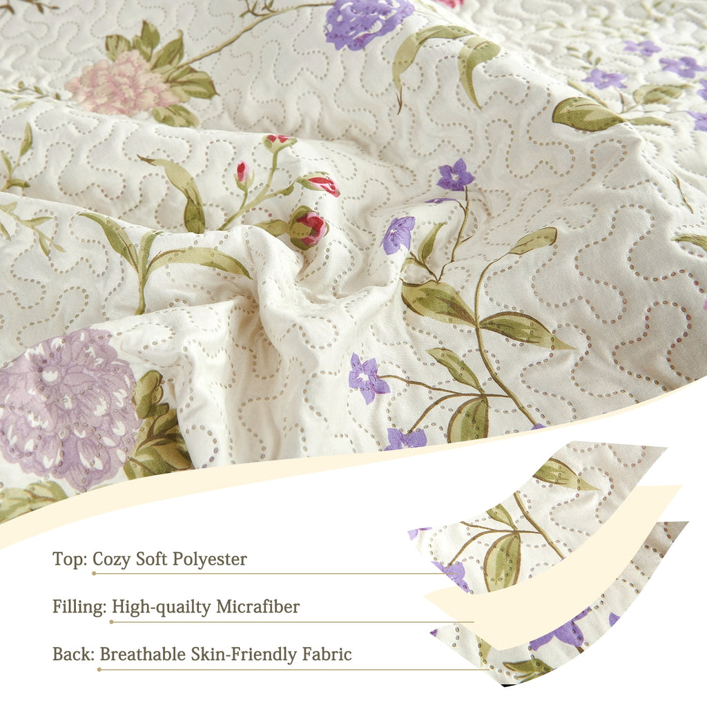 Vinmora™ Green Essen 3 Pcs Quilt Sets, Lightweight Microfiber - Premium Comforter Set by Vinmora™