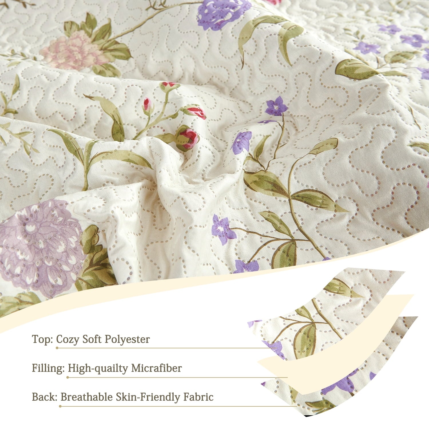 Vinmora™ Green Essen 3 Pcs Quilt Sets, Lightweight Microfiber - Premium Comforter Set by Vinmora™