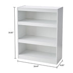 Vinmora™ Framed 3-Shelf Bookcase with Adjustable Shelves, White - Premium Bedding & Home by Vinmora™