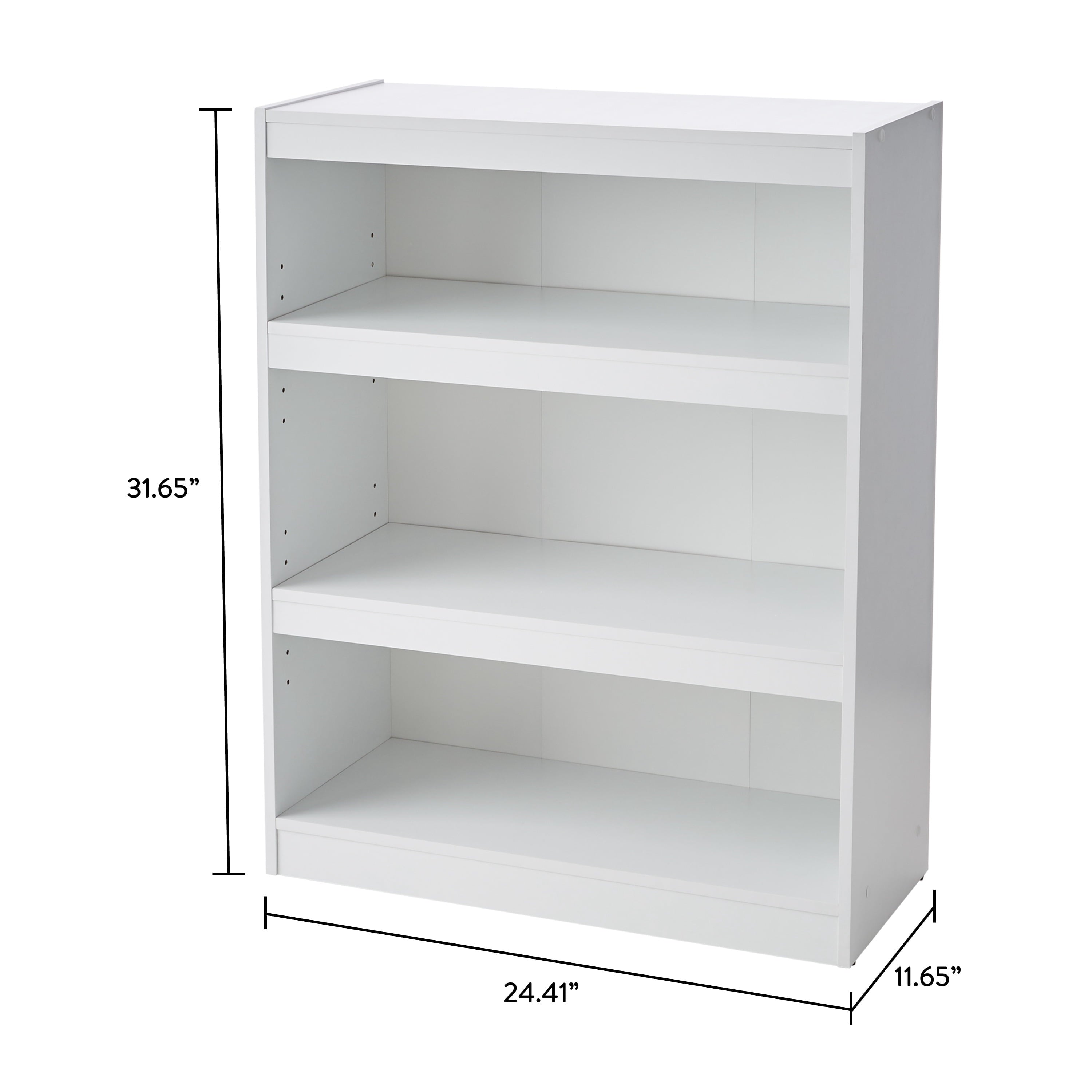 Vinmora™ Framed 3-Shelf Bookcase with Adjustable Shelves, White - Premium Bedding & Home by Vinmora™