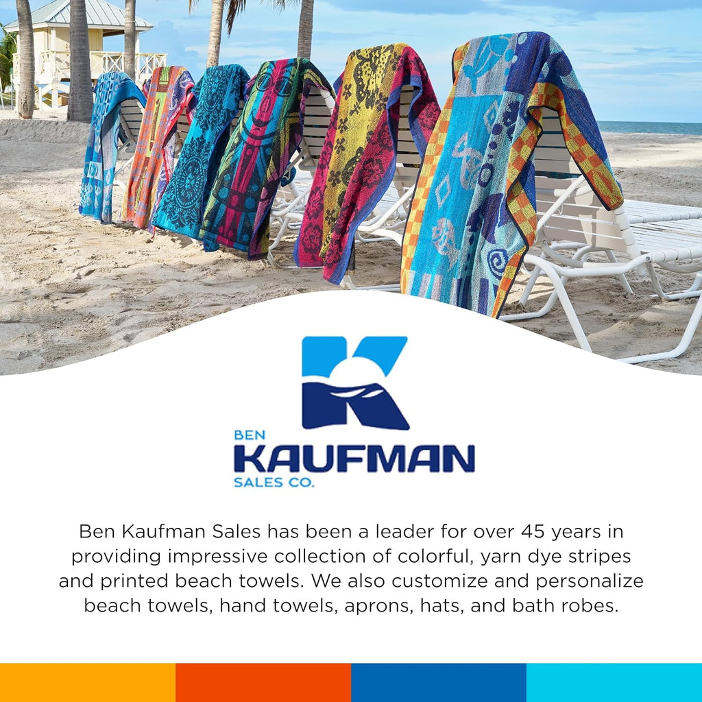 Vinmora™ Kaufman 6 Pack Terry Beach Pool Towel Of - Premium Towel Set by Vinmora™
