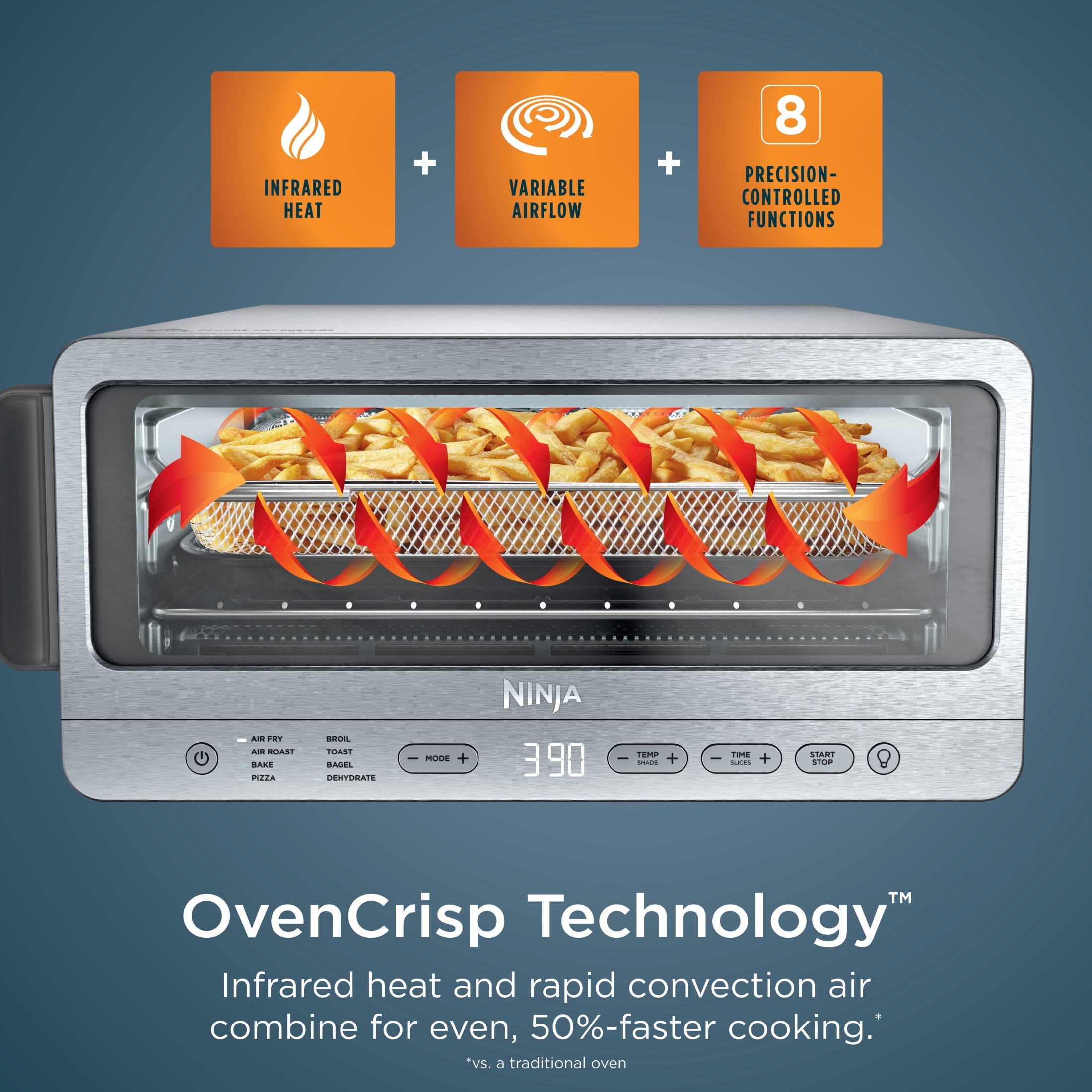 Vinmora™ Flip Toaster Oven & Air Fryer, 8-in-1 Functionality - Premium Kitchen Appliance by Vinmora™