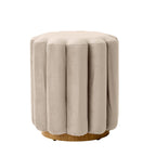 Vinmora™ Lillian Velvet Tufted Ottoman, Beige - Premium Bedding & Home by Vinmora™