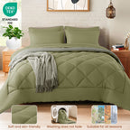 Vinmora™ Sonoro Kate Queen Comforter Set Sage Green, Bed - Premium Comforter Set by Vinmora™