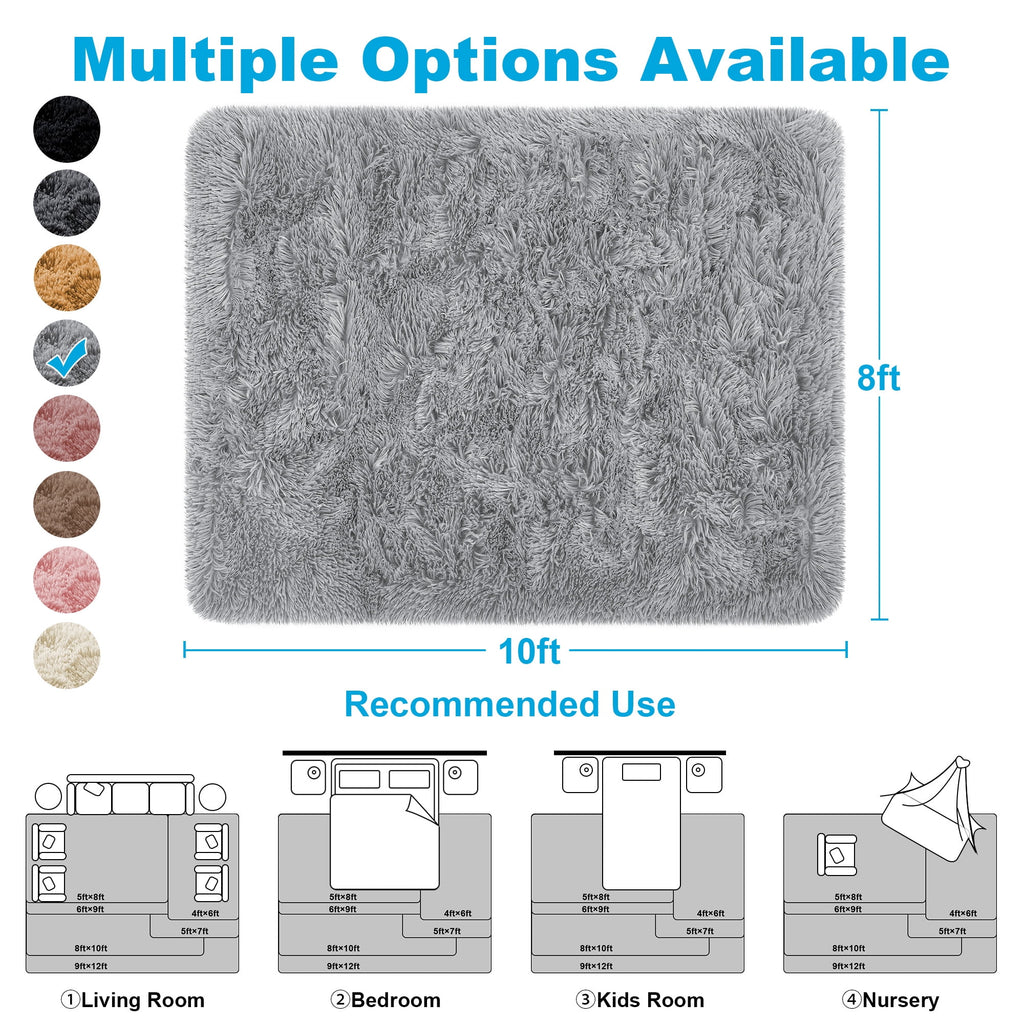 Vinmora™ Nefoso Shag Area Rug 8Ft X 10Ft Soft - Premium Bedding & Home by Vinmora™