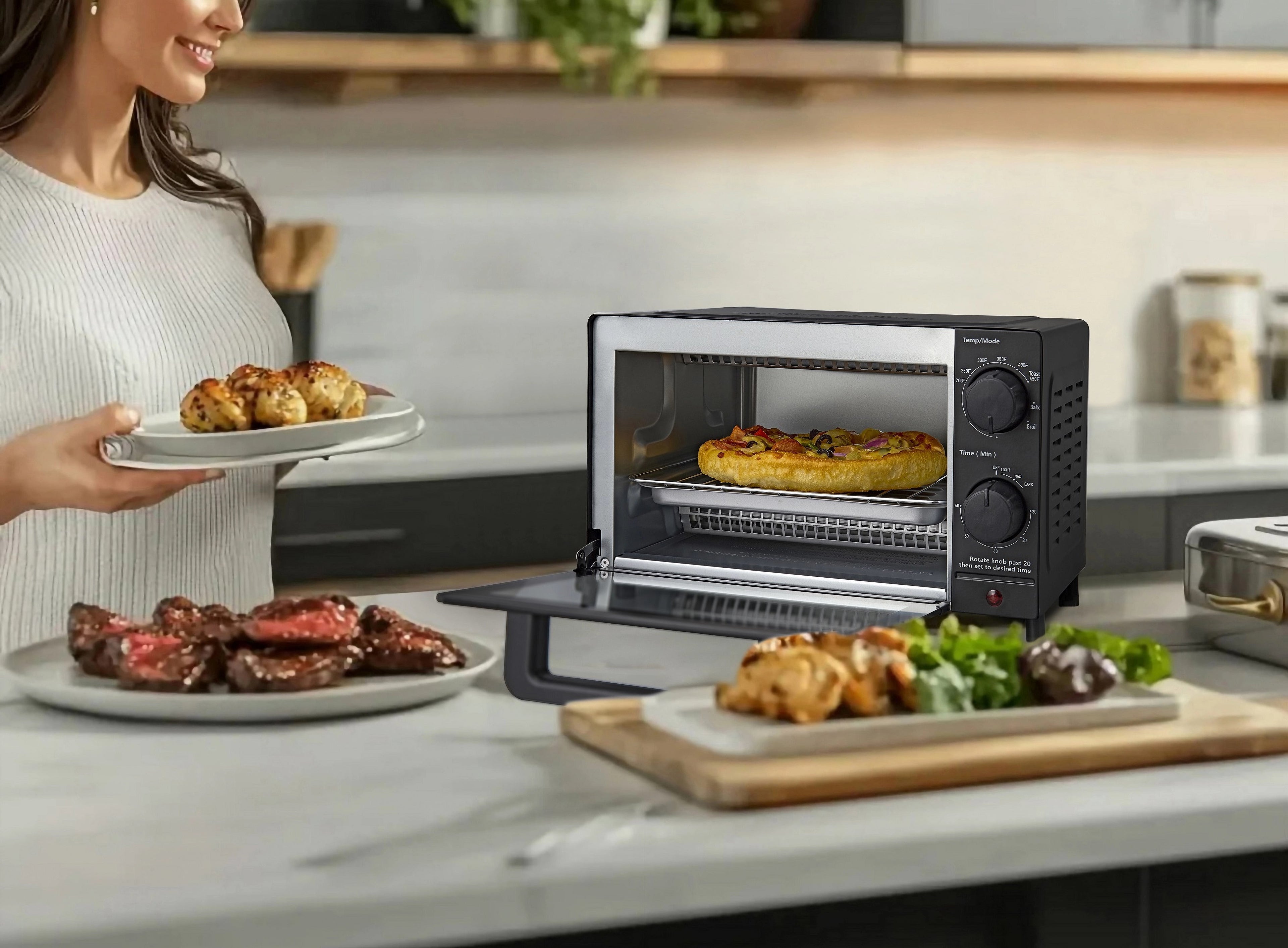 Vinmora™ 4 Slice Countertop Toaster Oven with 3 Settings - Premium Kitchen Appliance by Vinmora™