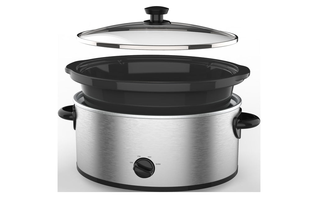 Vinmora™ 6 Quart Oval Slow Cooker With Stainless Steel - Premium Kitchen Appliance by Vinmora™