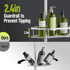 Vinmora™ LazySpin 4-Tier Corner Shower Caddy Tension Pole, Fits - Premium Bedding & Home by Vinmora™