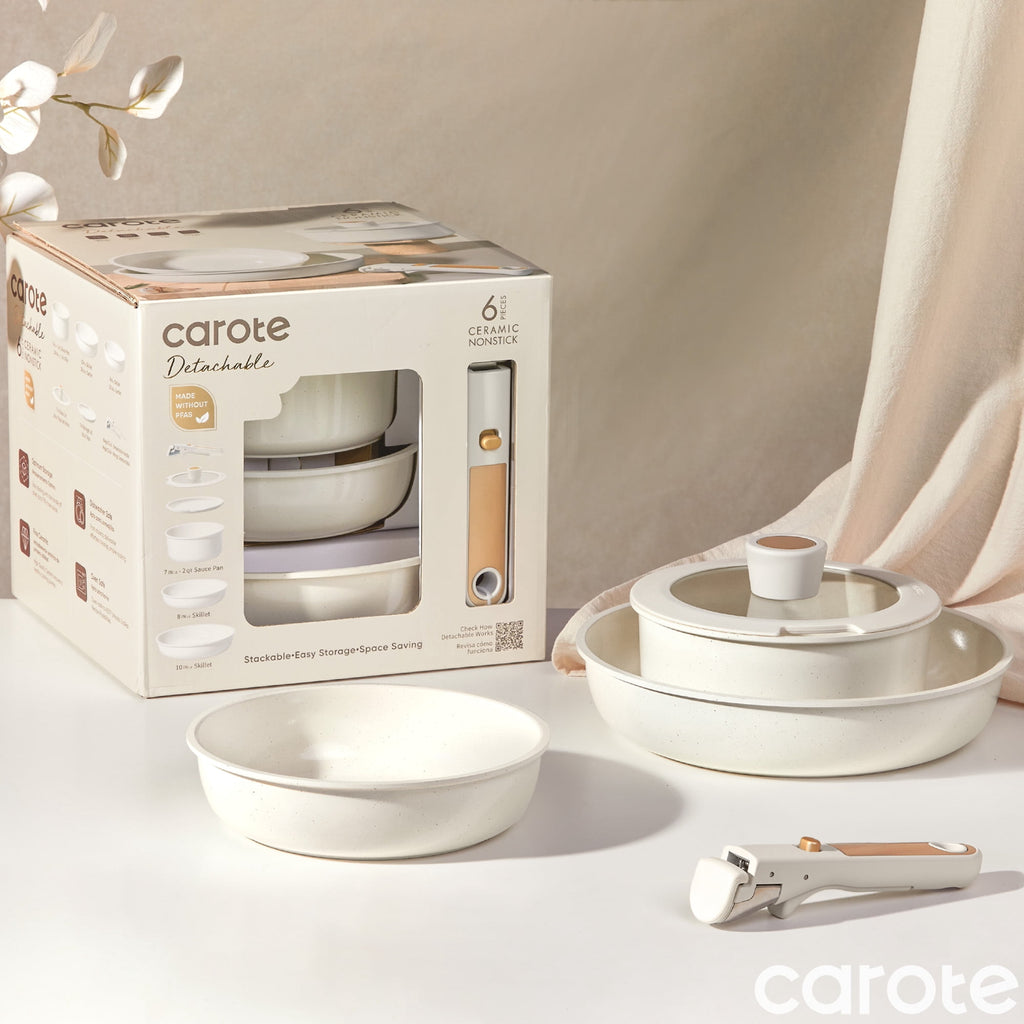 Vinmora™ Carote Nonstick Detachable Pots and Pans Set, 6 - Premium Kitchen Appliance by Vinmora™