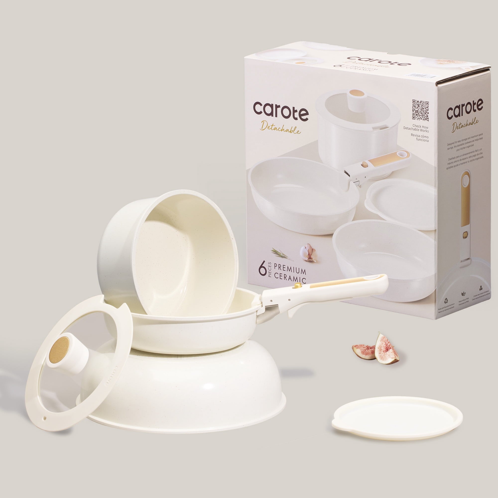 Vinmora™ Carote Nonstick Detachable Pots and Pans Set, 6 - Premium Kitchen Appliance by Vinmora™