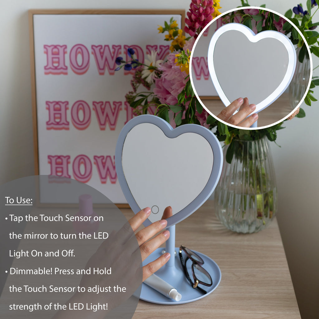 Vinmora™ 11.26" Tall Light Blue Plastic Frame Tabletop Heart - Premium Bedding & Home by Vinmora™