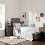 Vinmora™ 3 Drawer Fabric Nightstand with USB, Grey - Premium Bedding & Home by Vinmora™