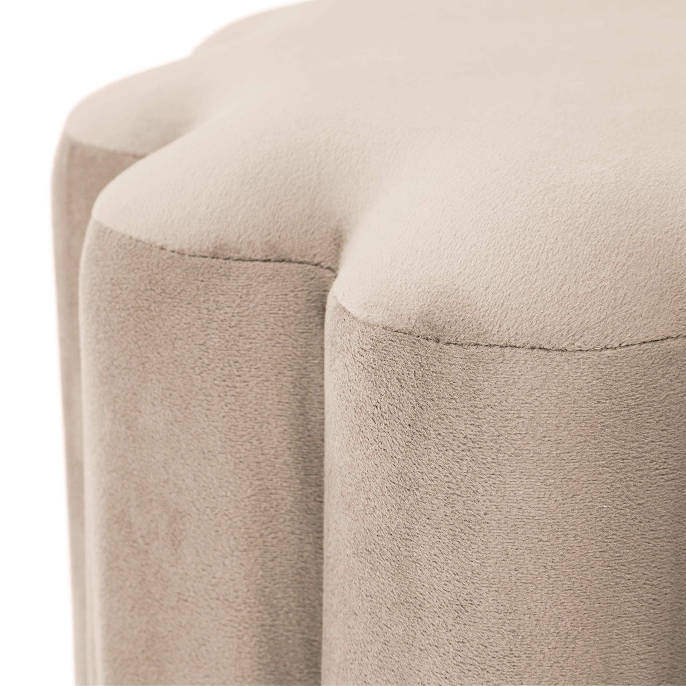 Vinmora™ Lillian Velvet Tufted Ottoman, Beige - Premium Bedding & Home by Vinmora™