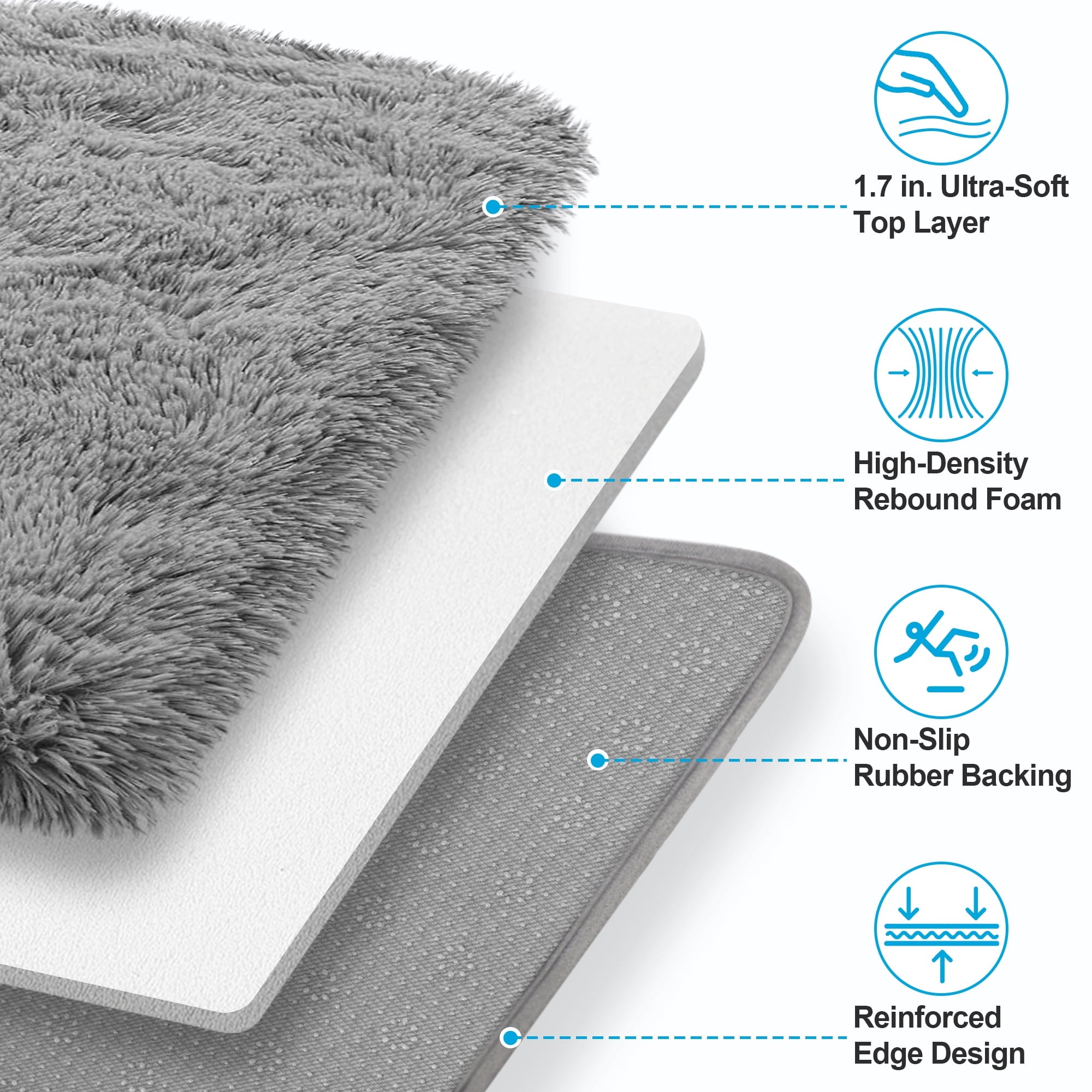 Vinmora™ Nefoso Shag Area Rug 8Ft X 10Ft Soft - Premium Bedding & Home by Vinmora™