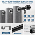 Vinmora™ Single Curtain Rods for Windows 32 to 120 - Premium Curtain & Window Hardware by Vinmora™